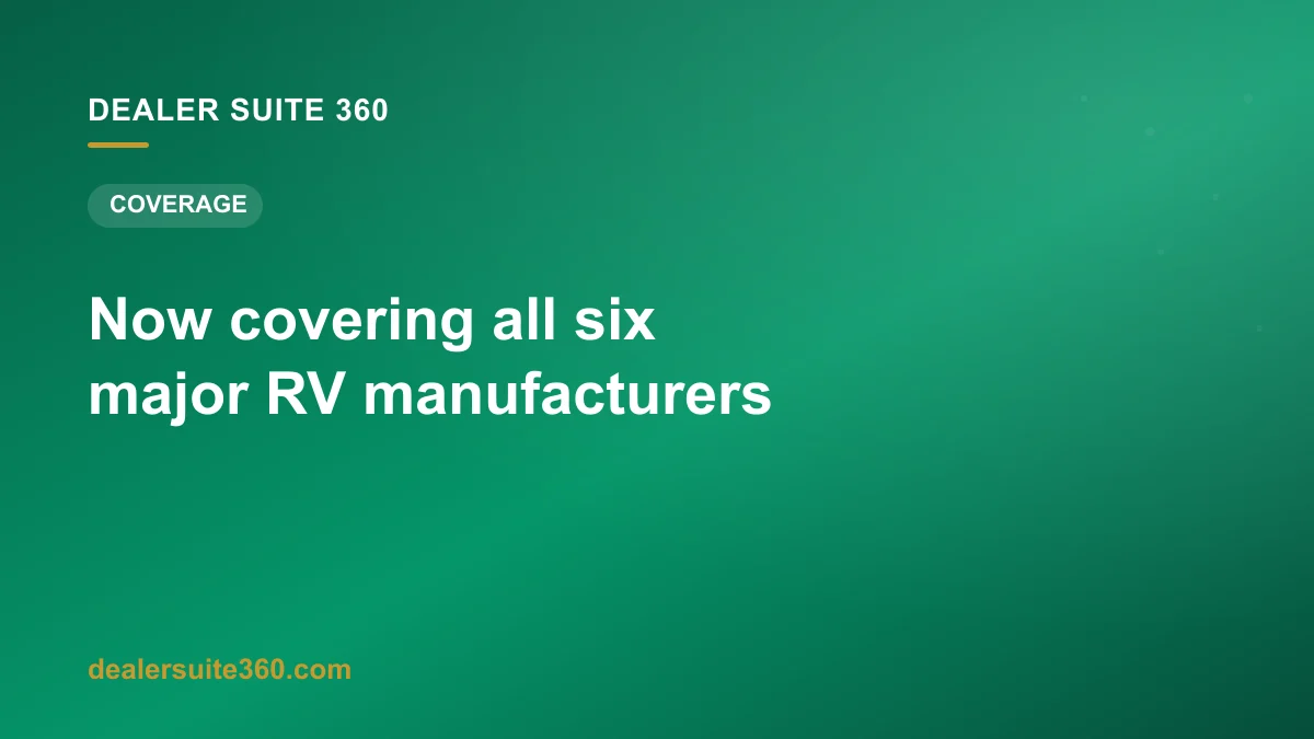 Now covering all six major RV manufacturers
